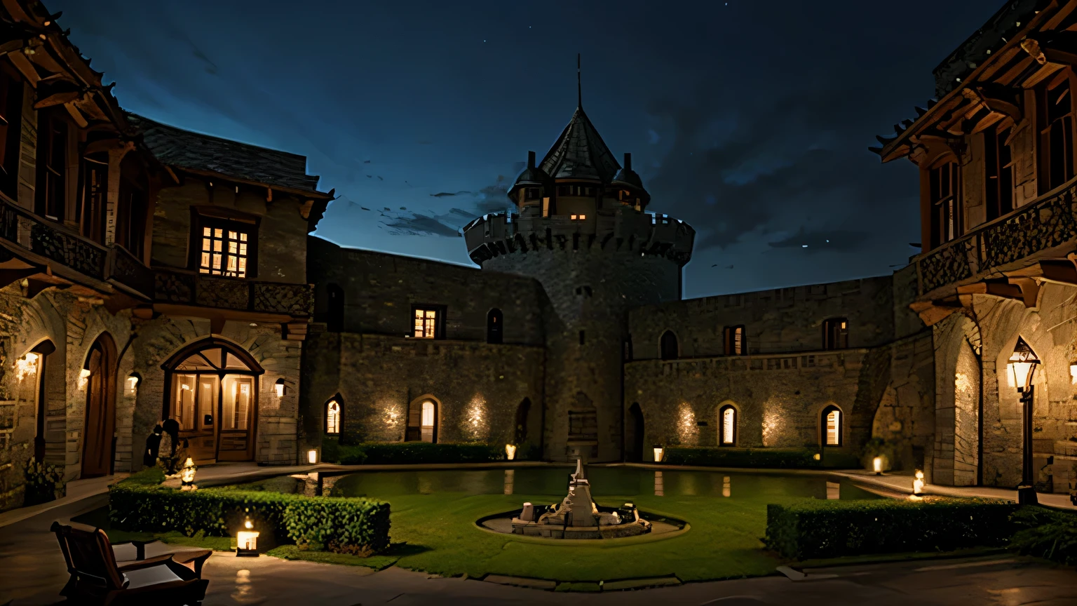 dnd fantasy Courtyard fortress