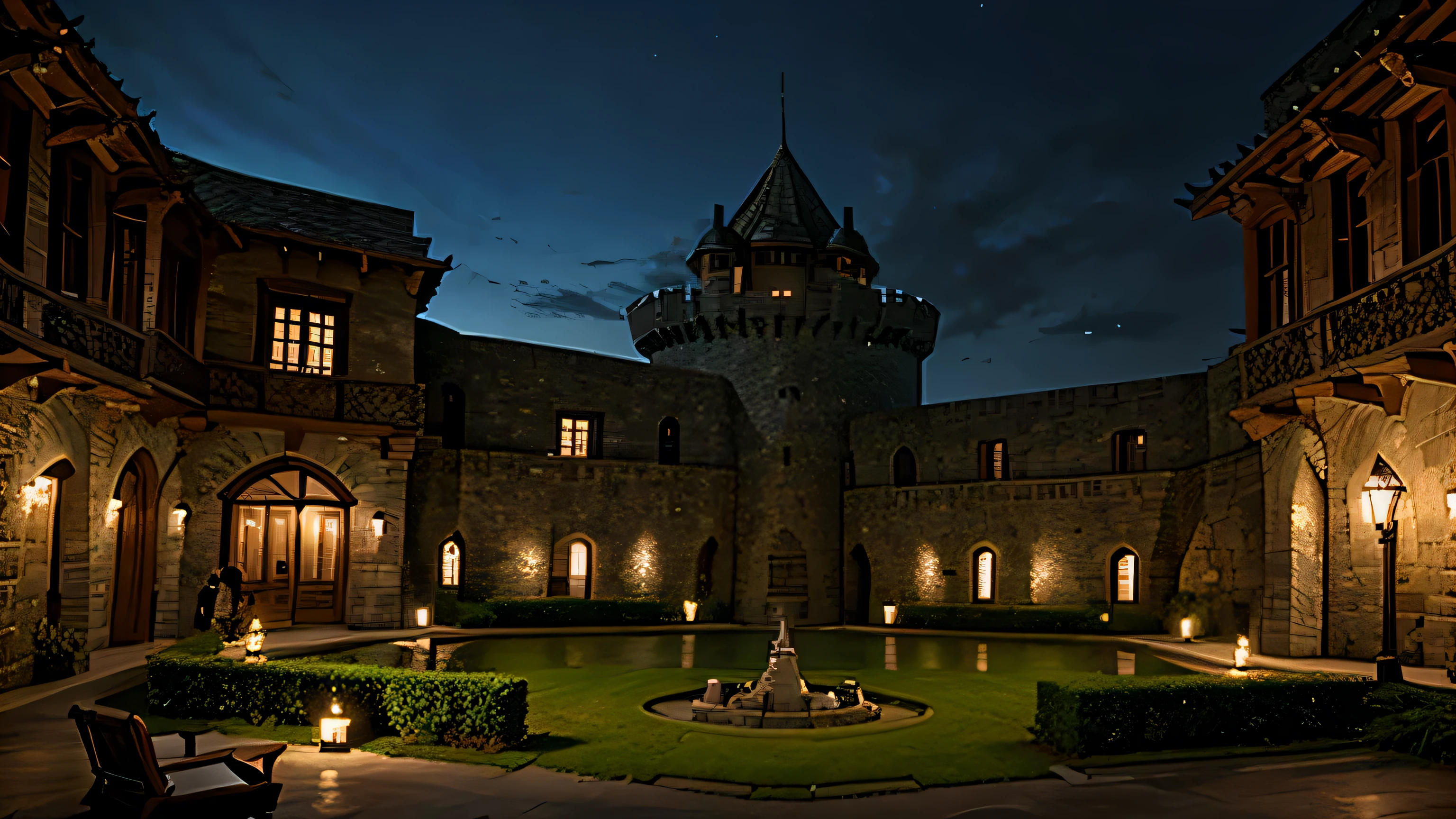 dnd fantasy Courtyard fortress