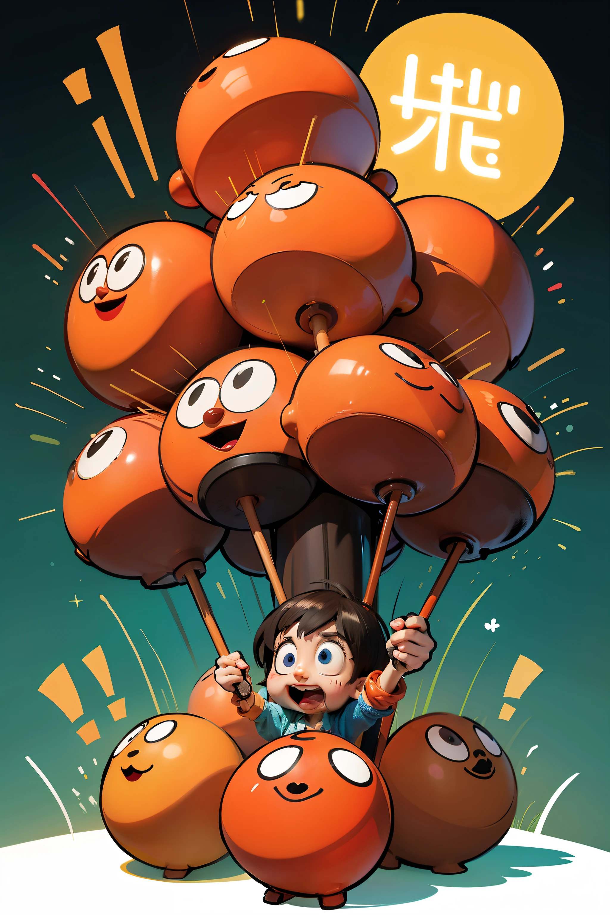 Cartoon pure font trademark of Sixi meatballs
