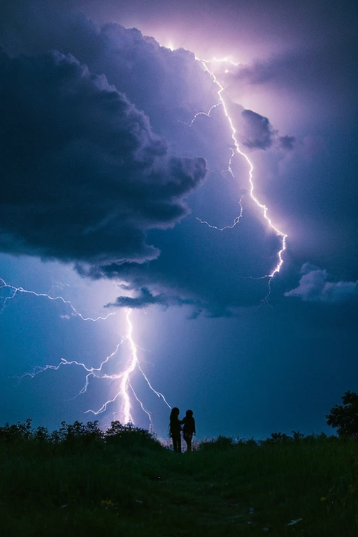 Coloossee、night sky、lightning