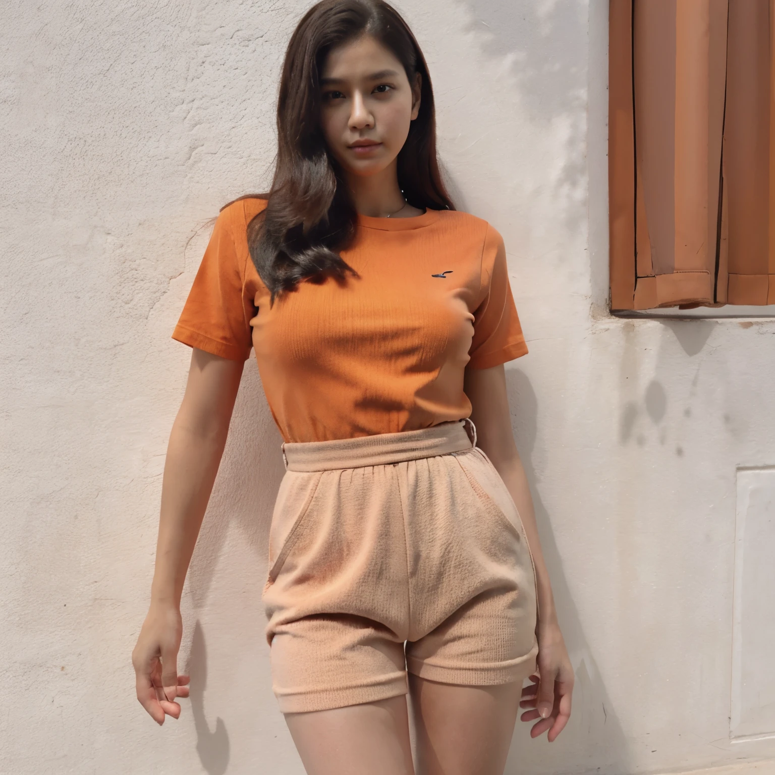 Cakep baju Oren celana pendek orange