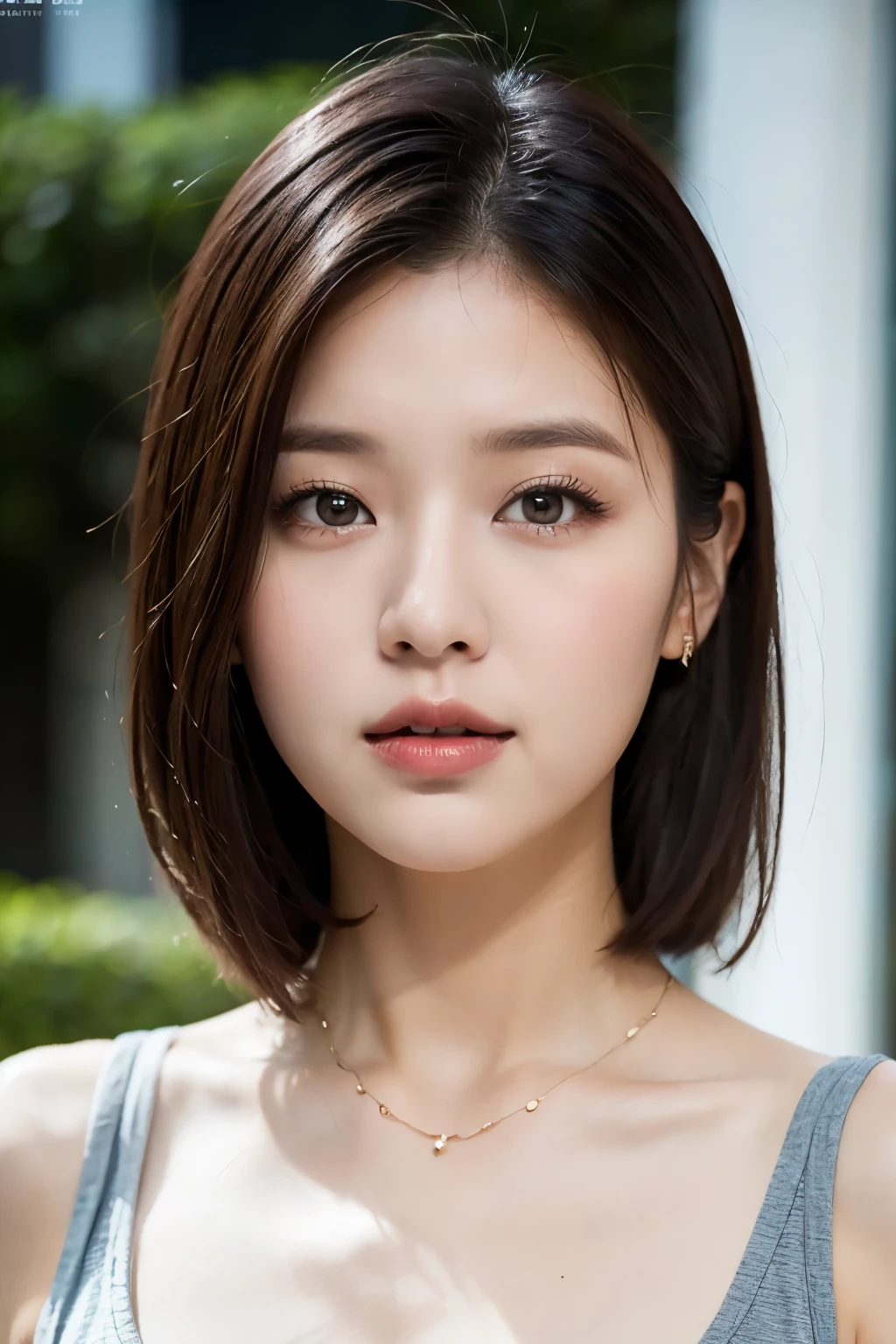 ulzzang-6500-v1.1, (Raw photo:1.2), (Photoreal), beautiful detailed girl, (genuine: 1.4), very detailed目と顔, beautiful and fine eyes, huge file size, High resolution, very detailed, highest quality, [masterpiece:1.6], enlightenment, very detailed, nffsw, finely, highest quality, 8k wallpaper, movie lighting, 1 girl, 17 years old, perfect body shape, Cute sagging eyes、beautiful big eyeuste piece)), highest quality, 1 girl, eye shadow, Upper body, portrait,