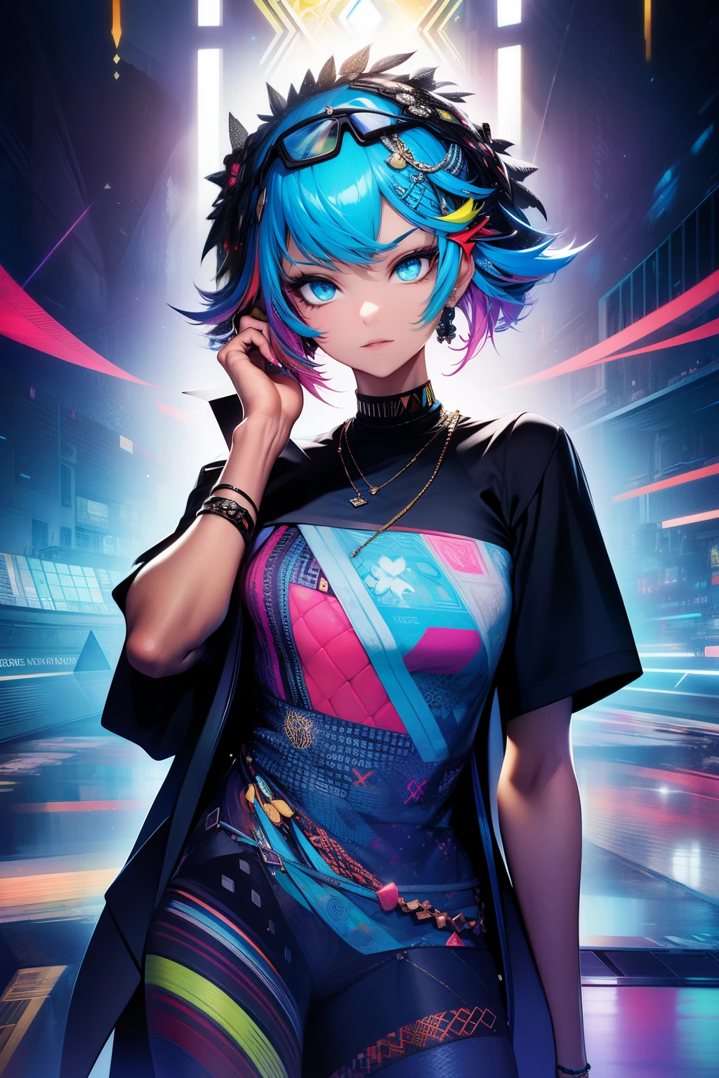 Wearing a t-shirt adorned with a modern geometric pattern, I feel an undeniable sense of confidence radiating from within. Each intricately designed line and angle reflects my innate creativity and individuality. This statement piece elevates my everyday look, adding a touch of sophistication and edge to my personal style. With its vivid hues and precise shapes, this geometric masterpiece not only complements my outfit but also showcases my appreciation for art and contemporary fashion. In essence, every time I don this t-shirt, I am reminded of my unique spirit and the boundless potential that lies within me. Embracing this distinctive expression of self, I exude a sense of confidence and originality that sets me