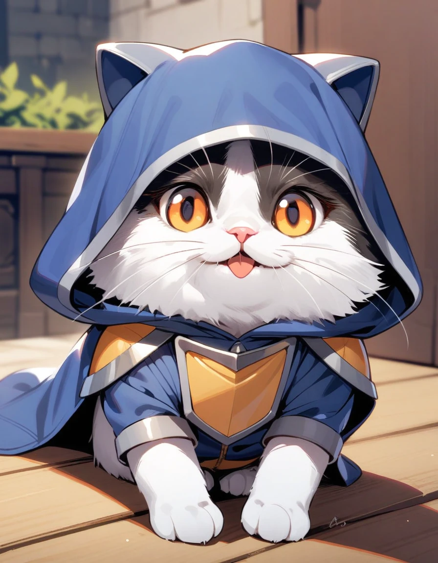 Cat dressed in a knight costume