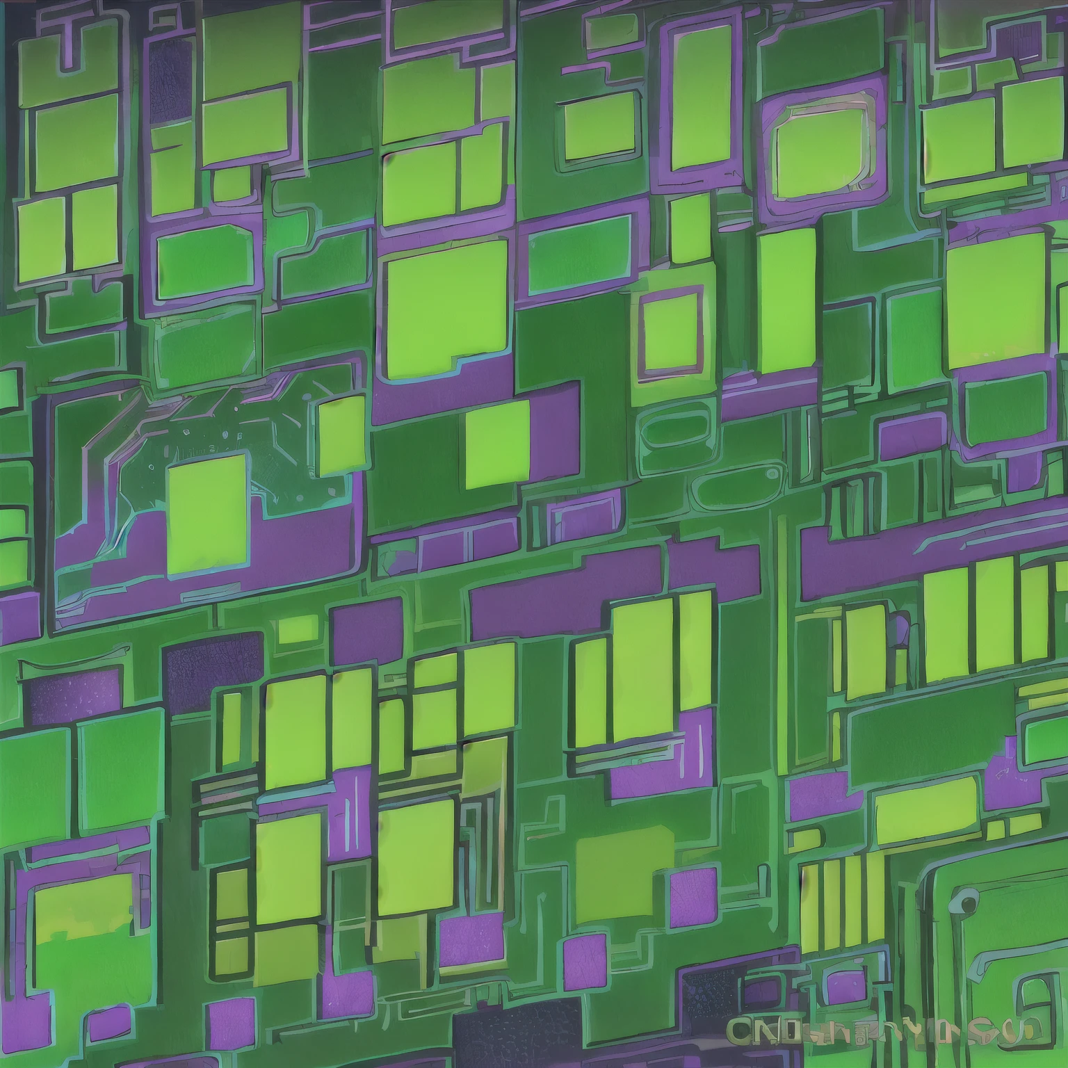 a green and purple pattern with a green background, ( ( generative ) ), computer generated, some green and purple, reaction-diffusion pattern, sickly green colors, green and purple, green lines, glitched pattern, abstract cloth simulation, repeating fabric pattern, dithered, checkered motiffs, constant green background, overlaid with aizome patterns