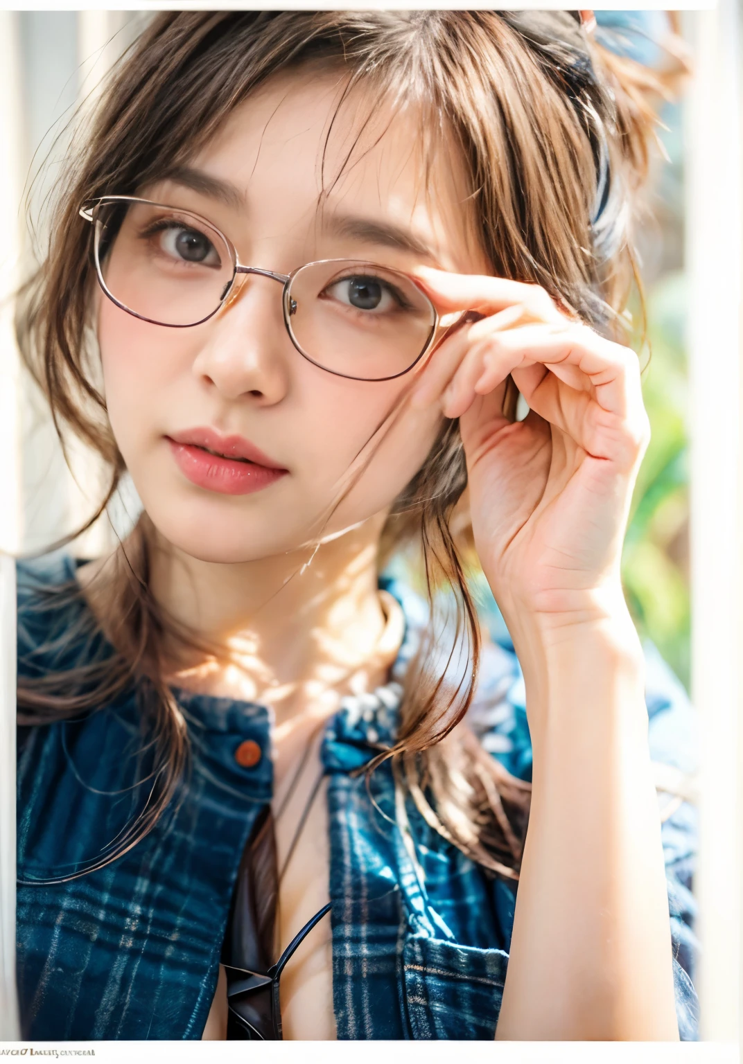 Best image quality、136), (Busty:1.46), (l boobs ipst boobs ,Round Glasses、Braided Pigtails、Funny woman with pigtails in round glasses、Round-faced beauty、Clear eyes、Long eyelashes、(Wear glasses,Round Glasses、Round Glasses、Braided Pigtails、w  idea,Atol Oppa Library), (The flowers are beautiful、