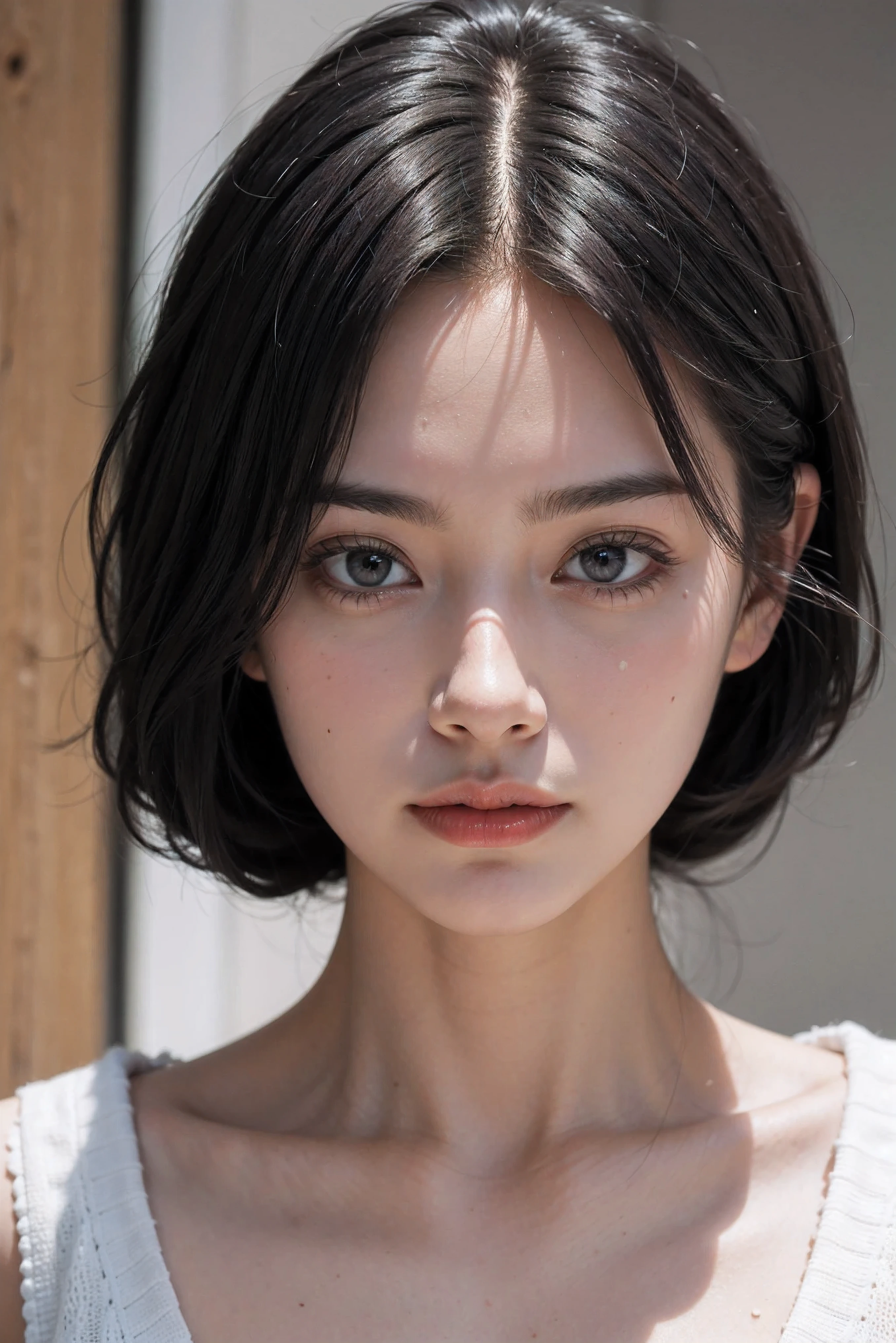 Oily beautiful woman's face