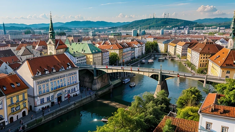 The beautiful sunny city of Graz