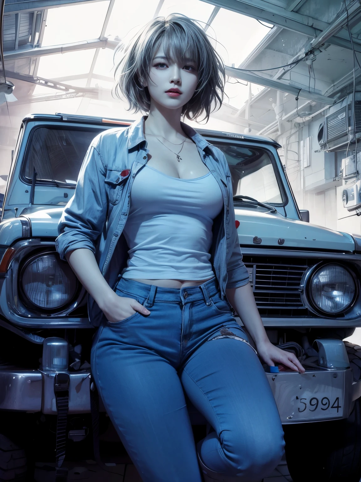 Photorealistic, high resolution, 1womanl, Solo, Hips up,view the viewer, (Detailed face), black hair,red eyes ,uniform black skirt ,detailed face super 4k