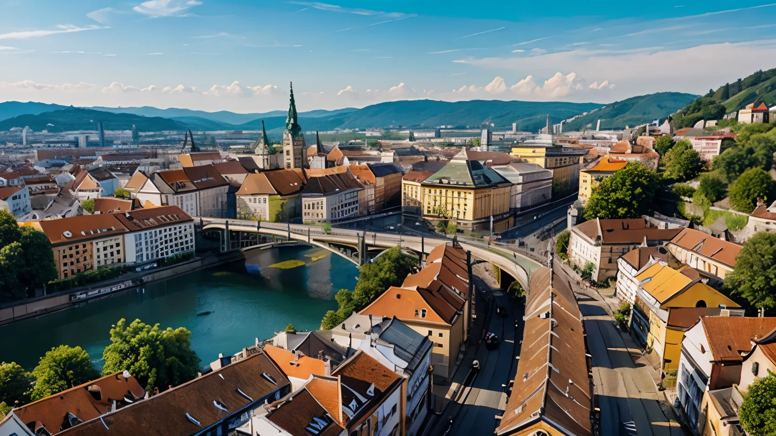 The beautiful sunny city of Graz