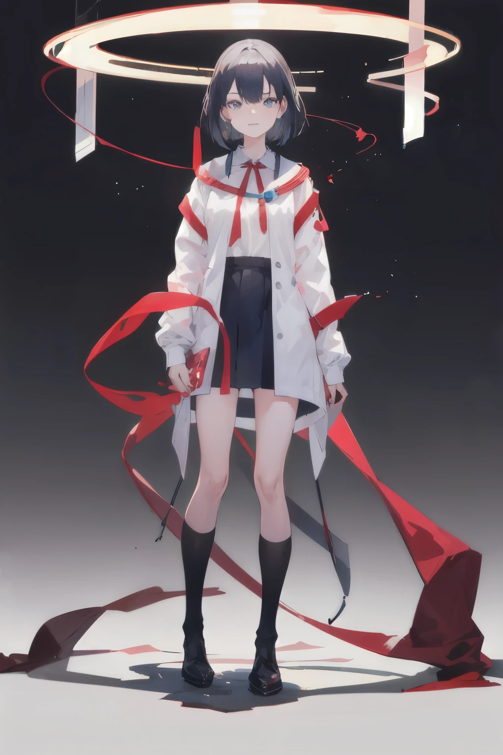 1girl in no clots standing in front of many mens 
