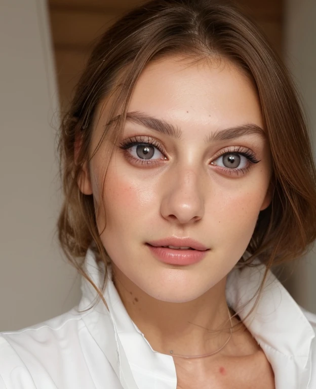eine weitaufnahme einer Frau, wearing a white shirt and a white jacket, Size, Kraftvoll, dicke Augenbrauen, makellose Olivenhaut, wunderNice attraktives Gesicht, y Gesicht mit vollem Make-up, Nice, gut abgerundetes Gesicht, pretty female phoebe tonkin, very pretty face, makelloses Gesicht, ohne Makeup, attraktives Nice Gesicht, Olivia Schuld, perfektes detailliertes Gesicht, weiches rundes Gesicht, wunderNice Latina-Gesicht