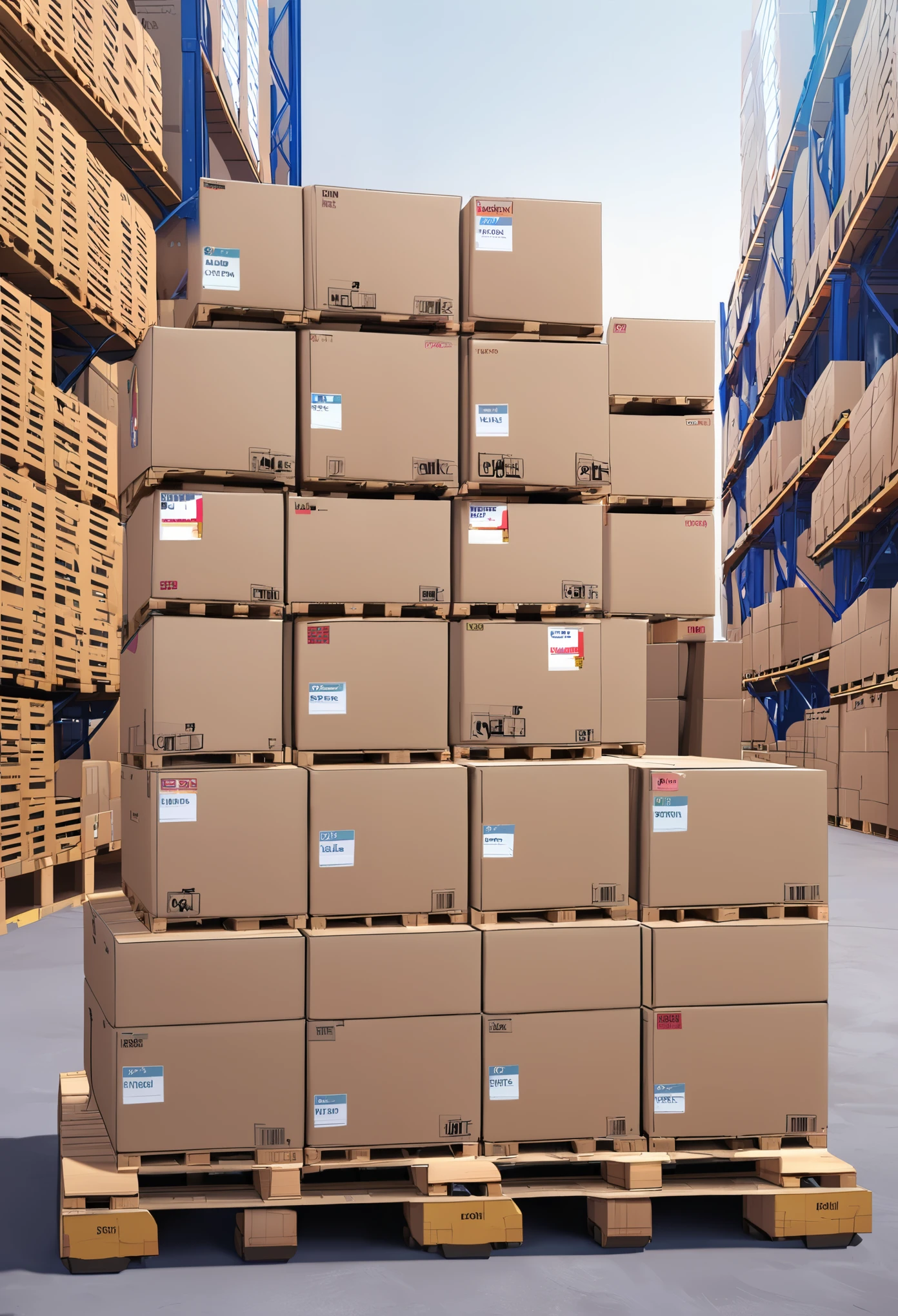 Logistics Pallet,Average stacking of 12 goods