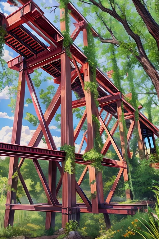 Wooden trestle, similar style, connect