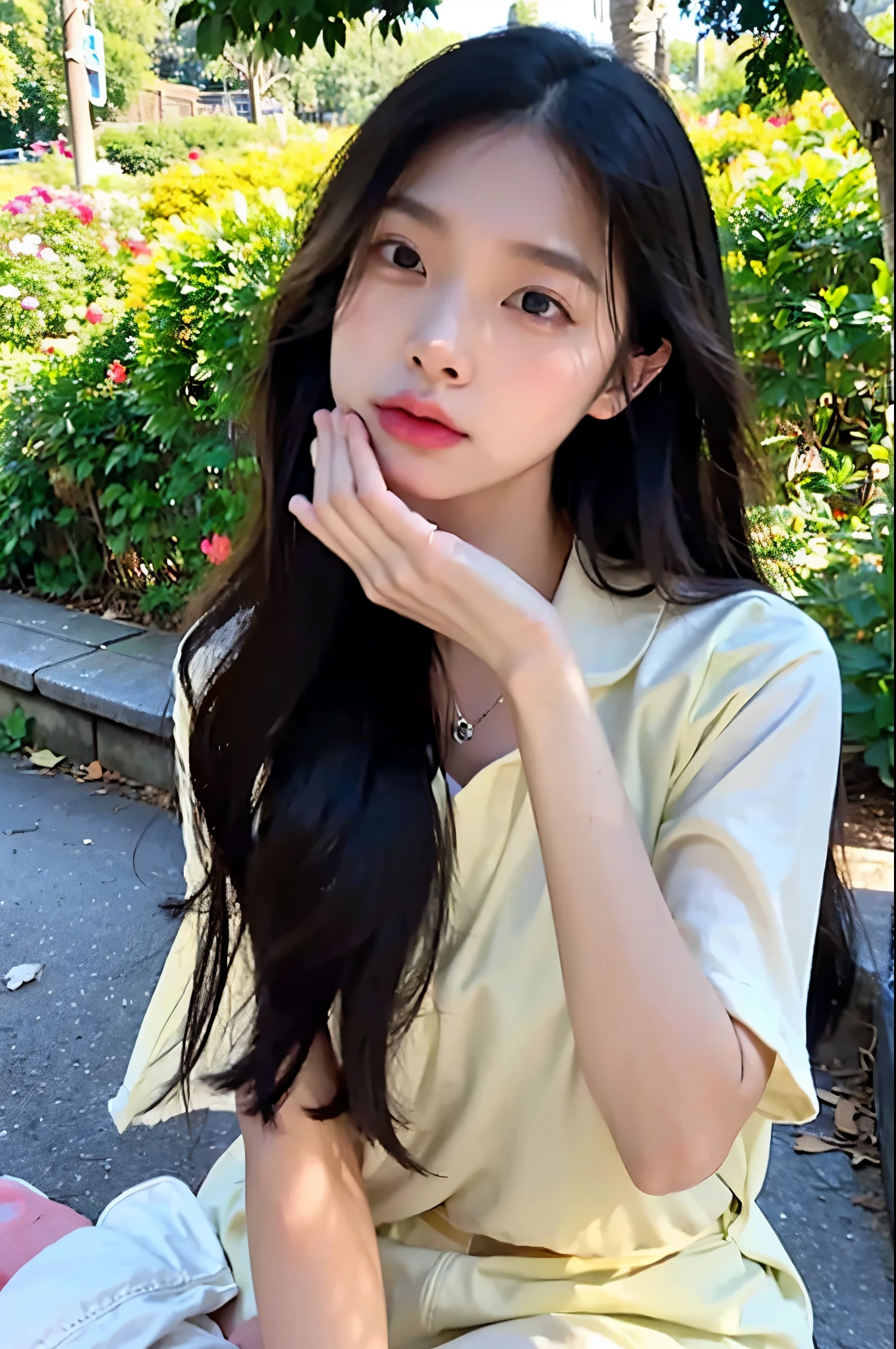 best quality,ultra-detailed,realistic,photorealistic,medium:oil painting,love without you,vibrant colors,emotional,heartbreak,loneliness,a girl sitting on a bench outdoors,trees and flowers in the background,soft sunlight,subtle shadows,her eyes filled with sadness,the wind gently blowing her hair,her hands covering her face in pain,teardrops falling down her cheeks,the atmosphere tinged with melancholy,powerful brushstrokes,rich textures,impressive depth of field,masterpiece:1.2