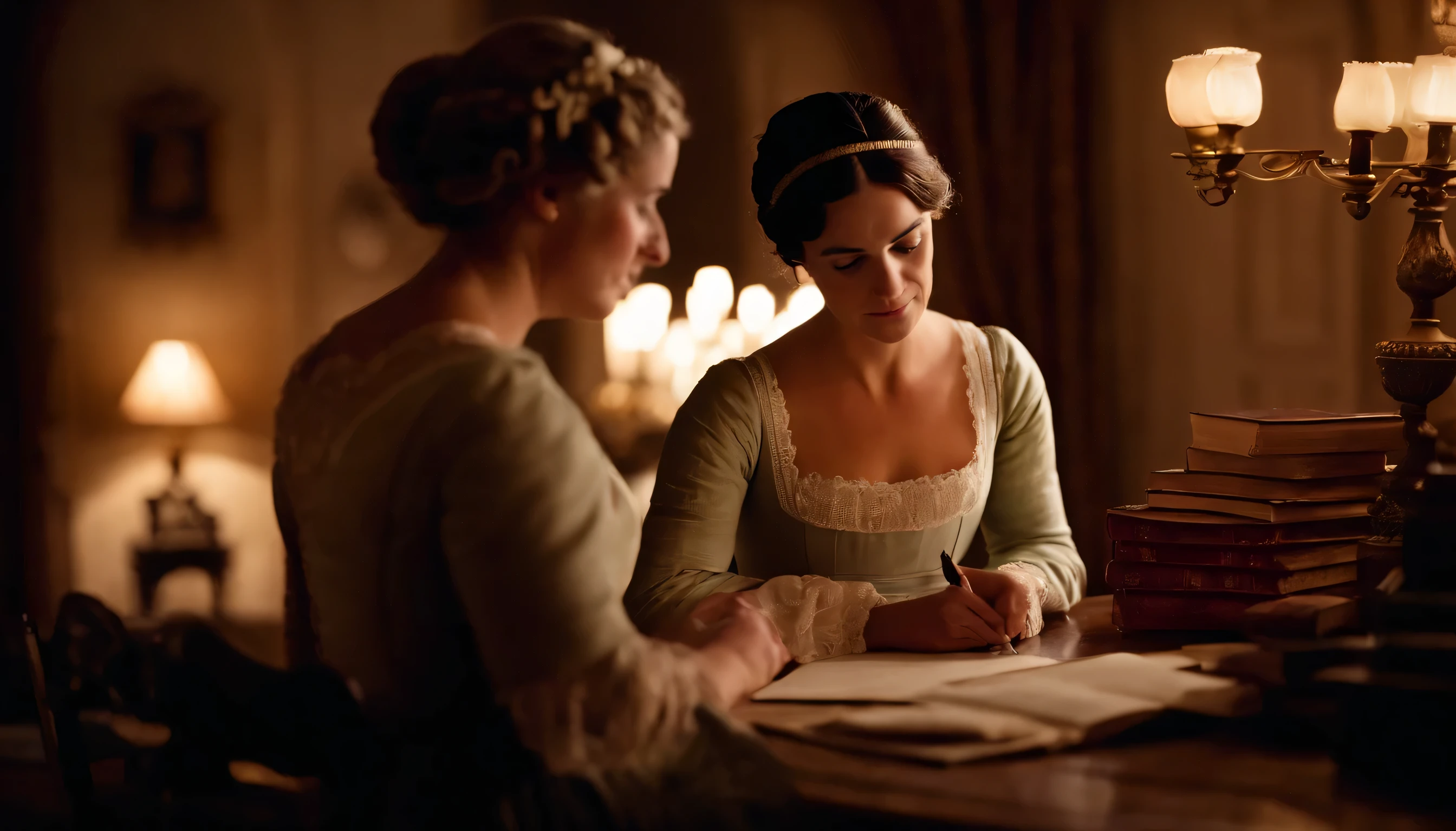 Jane Austen writing novels in her room
