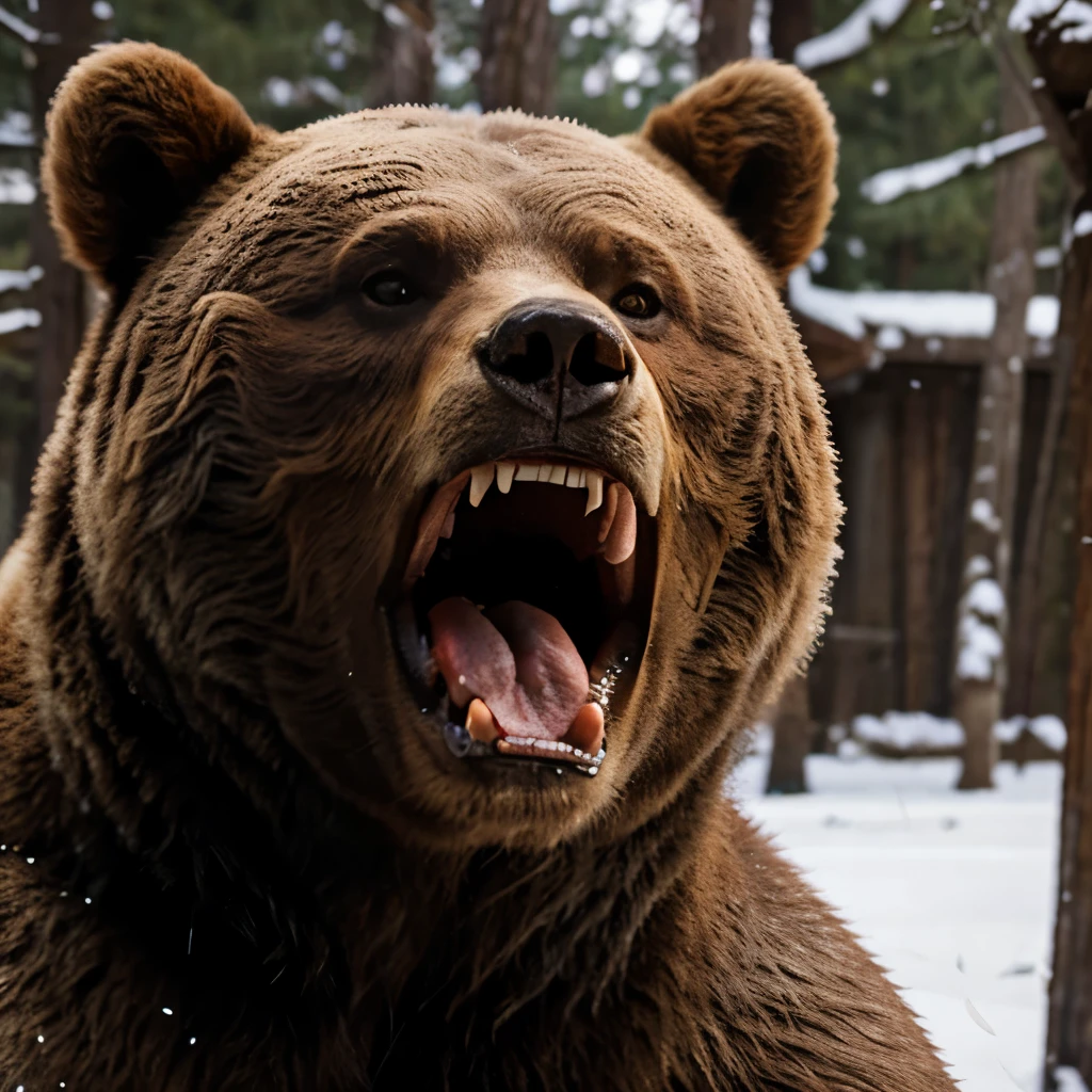 angry bear screams