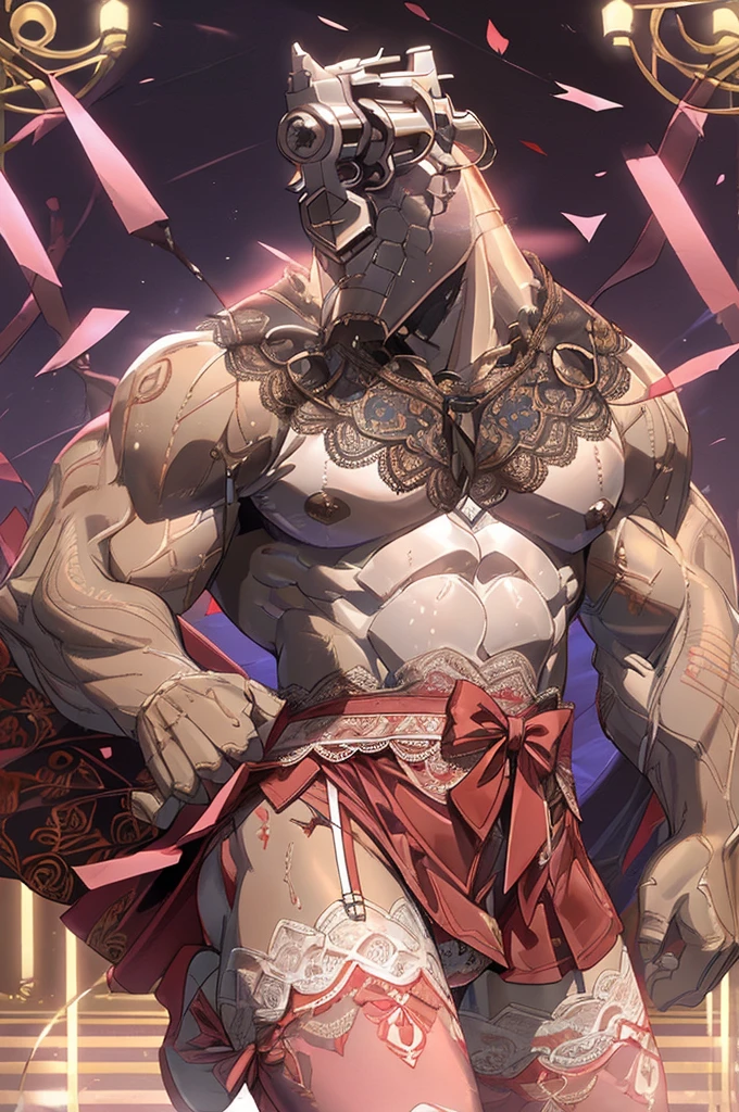 adult male、exact number of fingers、Exact number of legs、Exact number of arms, (blush:1), fingering, (Precum juice:1.2), big bulge in crotch、White idol costume, The costume has a ribbon attached to its collar..、It is a costume that covers up to the shoulders., side, upper arm, and arms., That costume only opens wide at the chest..、high socks、white idol style skirt, (Underwear with elaborate and luxurious decorations:1.3), Ribbon at collar., (White and pink panties with lots of lace:1.3), white lace bra:1.2), sexy underwear, Thighhighs, garter belt、The skirt is rolled up、highest quality, High resolution, (fine and beautiful eyes:1.6), highly detailed face, perfect lighting, (perfect hands, perfect anatomy),embarrassed look、The expression of someone who is holding back from going to the toilet, (Sexual pleasure expression:1.4), (expression of agony:1.2)、close your eyes、sexy look、mouth half open、climax、(live stage、a lot of spectators:1.3)、whole body