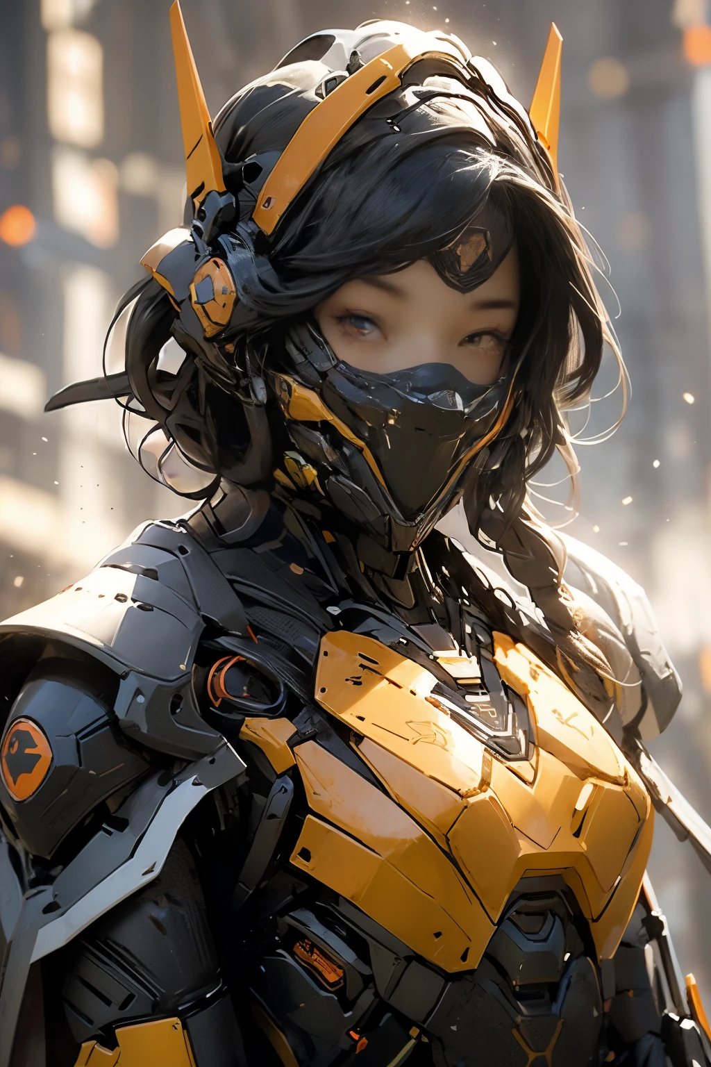 (masterpiece), (best quality), high resolution, 4K, girl, perfectbody, exoskeleton, mecha armor, mechagirl001, anchemixmecha, super detailed armor, red armor, head gear