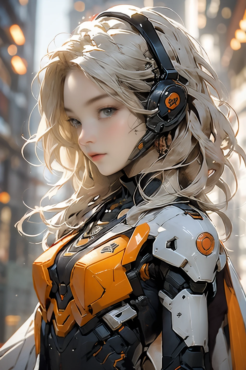 (masterpiece), (best quality), high resolution, 4K, girl, perfectbody, exoskeleton, mecha armor, mechagirl001, anchemixmecha, super detailed armor, red armor, head gear