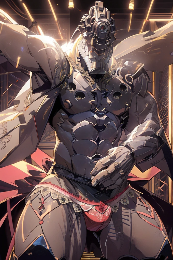 adult male、exact number of fingers、Exact number of legs、Exact number of arms, (blush:1), fingering, (Precum juice:1.2), big bulge in crotch、White idol costume, The costume has a ribbon attached to its collar..、It is a costume that covers up to the shoulders., side, upper arm, and arms., That costume only opens wide at the chest..、high socks、white idol style skirt, (Underwear with elaborate and luxurious decorations:1.3), Ribbon at collar., (White and pink panties with lots of lace:1.3), white lace bra:1.2), sexy underwear, Thighhighs, garter belt、The skirt is rolled up、highest quality, High resolution, (fine and beautiful eyes:1.6), highly detailed face, perfect lighting, (perfect hands, perfect anatomy),embarrassed look、The expression of someone who is holding back from going to the toilet, (Sexual pleasure expression:1.4), (expression of agony:1.2)、close your eyes、sexy look、mouth half open、climax、(live stage、a lot of spectators:1.3)、whole body、back view、High heel pumps、Dancing with one leg raised、pole dance