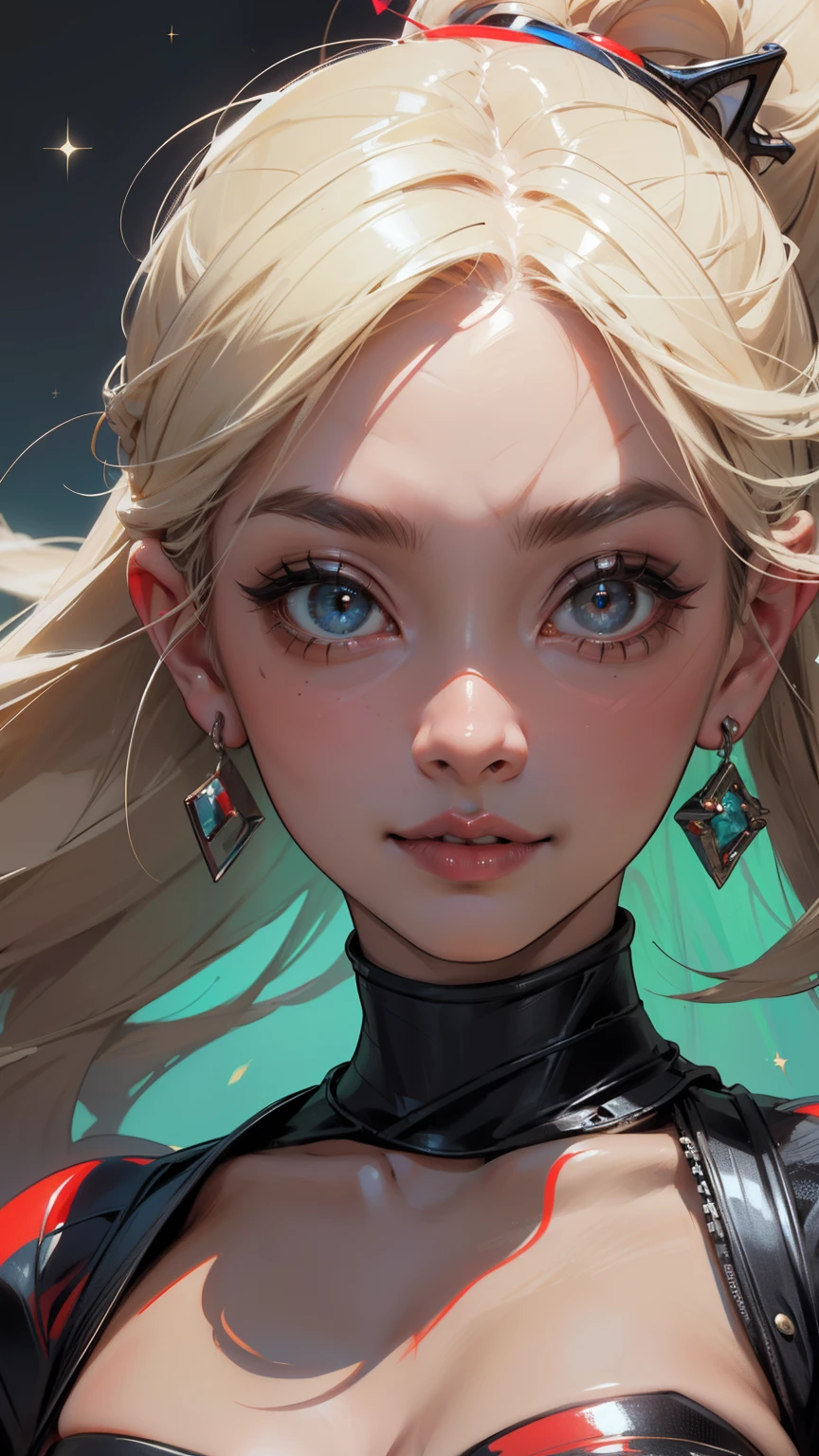 (masterpiece, top quality, best quality, official art, beautiful, cosmic, atmospheric, psychedelic, dreamlike and aesthetic, swirling psychedelic cosmic graffiti patterns:1.2), (1gothicgirl), extreme detailed,(fractal art:1.3),colorful,highest detailed, "(Best Quality, 8K, 32K, masutepiece:1.3), Ultra-detailed, (Photorealistic:1.4), perfect color scheme, albino, gothic horror Girl, Detailed moonlight eyes, full body portrait, very long luxurious black and blonde hair, Edgy Harajuku-inspired gothic fashion, super huge enormously gigantic tits, cleavage showing, Avant-garde gothic makeup, Numerous piercings, Heavily tattooed body, swirling psychedelic cosmic dreamlike gothic horror graffiti pattern background 