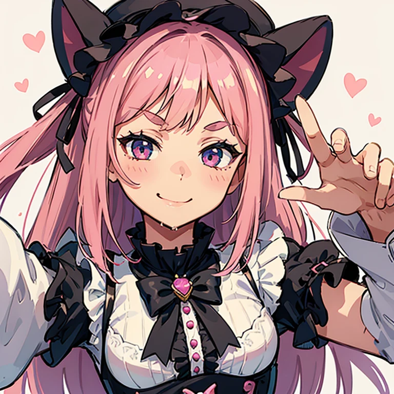 Girl with pink hair, long double-tailed hairstyle, ((small pink bushy eyebrows)), wearing ta clothing, , loli(Zankuro) drawing style by zankuro artist, Zancro style, image uploaded to R34, flirty smile, take a selfie, close-up, showing one breast outside the shirt, face very close to the camera, moan and drool) happy face wavy smile , showing pubis
