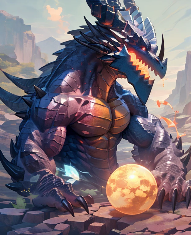 dragon,alone,paw,teeth,crawler,chest muscles, peak, teeth 成人,alone,dragon尾巴,sit down,meditate,practice,exercise,4K,best quality,HD,whole body,paw,topless,looking at the audience,chest muscles, pink nipples, Six-pack abs,biceps,anatomically correct,,pride,soft shadow,majestic,Detailed face,HD的眼睛,sharp vision,Red eyes,eyes sparkling,magnificent,brave,,confident smile,Strong,Mature,shorts,wilderness,ruins,river,Blue sky and white clouds,The sun shines