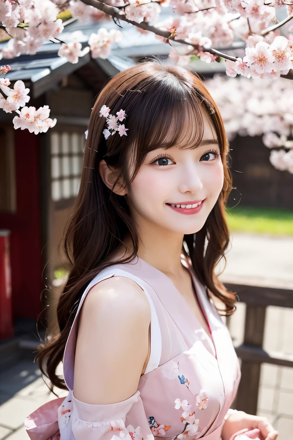 hostess&#39;s face、OL、high quality、surreal、healthy、smiling face、Slender perfect figure、japan beauty、 perfect eyes、beautiful skin、cherry blossoms、cherry blossoms並木、cherry blossoms吹雪