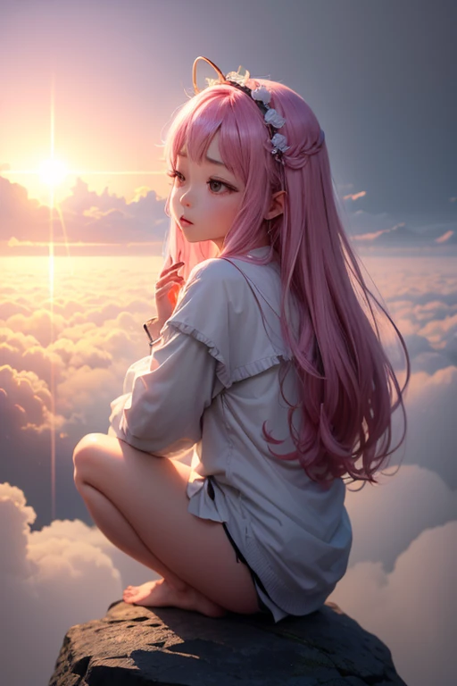 spiritual、恋の女god、美の女god、From quite far away、quite small、5cm、In the fog、fantasy、Backlight、god々New、Pink heart-shaped cloud
