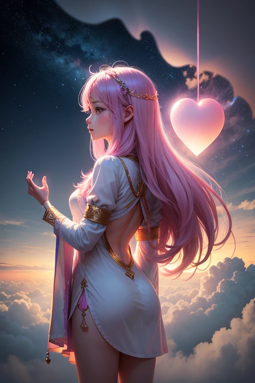 spiritual、恋の女god、美の女god、From quite far away、quite small、5cm、In the fog、fantasy、Backlight、god々New、Pink heart-shaped cloud