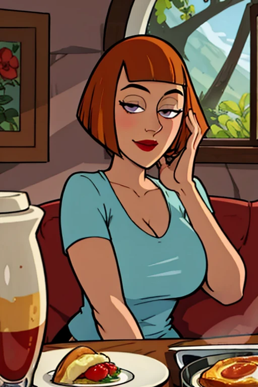 maddie fenton,outside,sitting next to you,casual outfit,leans in close,wonders if it will work,turned-on,shows off her body,seducing her son,flushed cheeks,(best quality,4k,8k,highres,masterpiece:1.2),ultra-detailed,(realistic,photorealistic,photo-realistic:1.37),HDR,UHD,studio lighting,physically-based rendering,extreme detail description,professional,vivid colors,bokeh,portraits