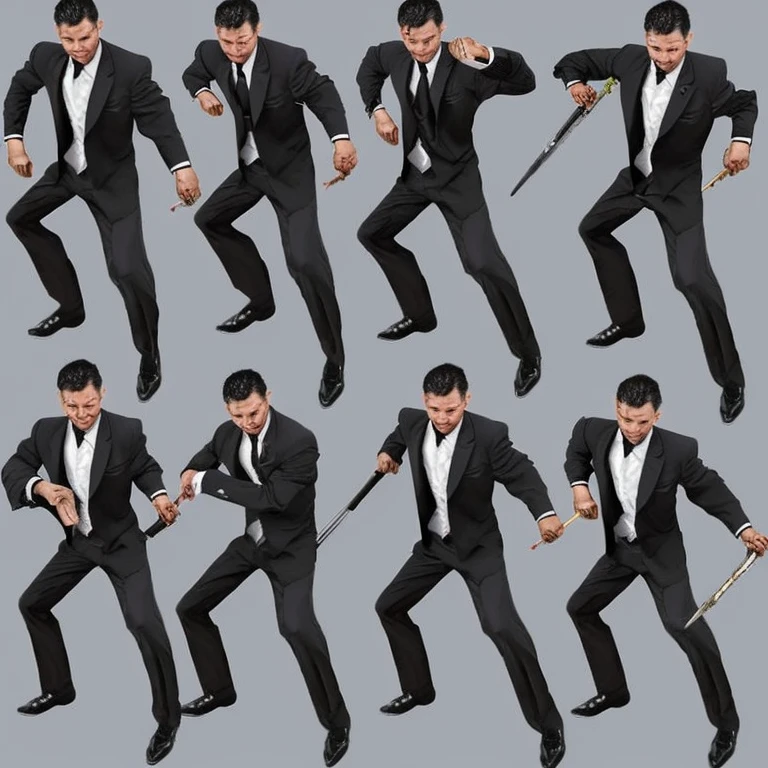 Right arm stabbed々New,Right arm is iron,Right arm is grey,Right arm is a weapon,Hair is gray,juvenile,male,one person,black suit,A shirt inside a suit,black tie,Hair stands on end,,combat system,He thrusts out his weaponized arm.,Comic expression,not real