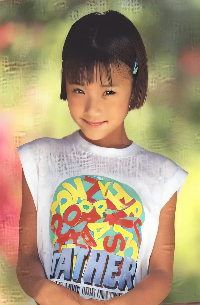 Rika nishimura A close up of a young girl wearing a white shirt - SeaArt AI