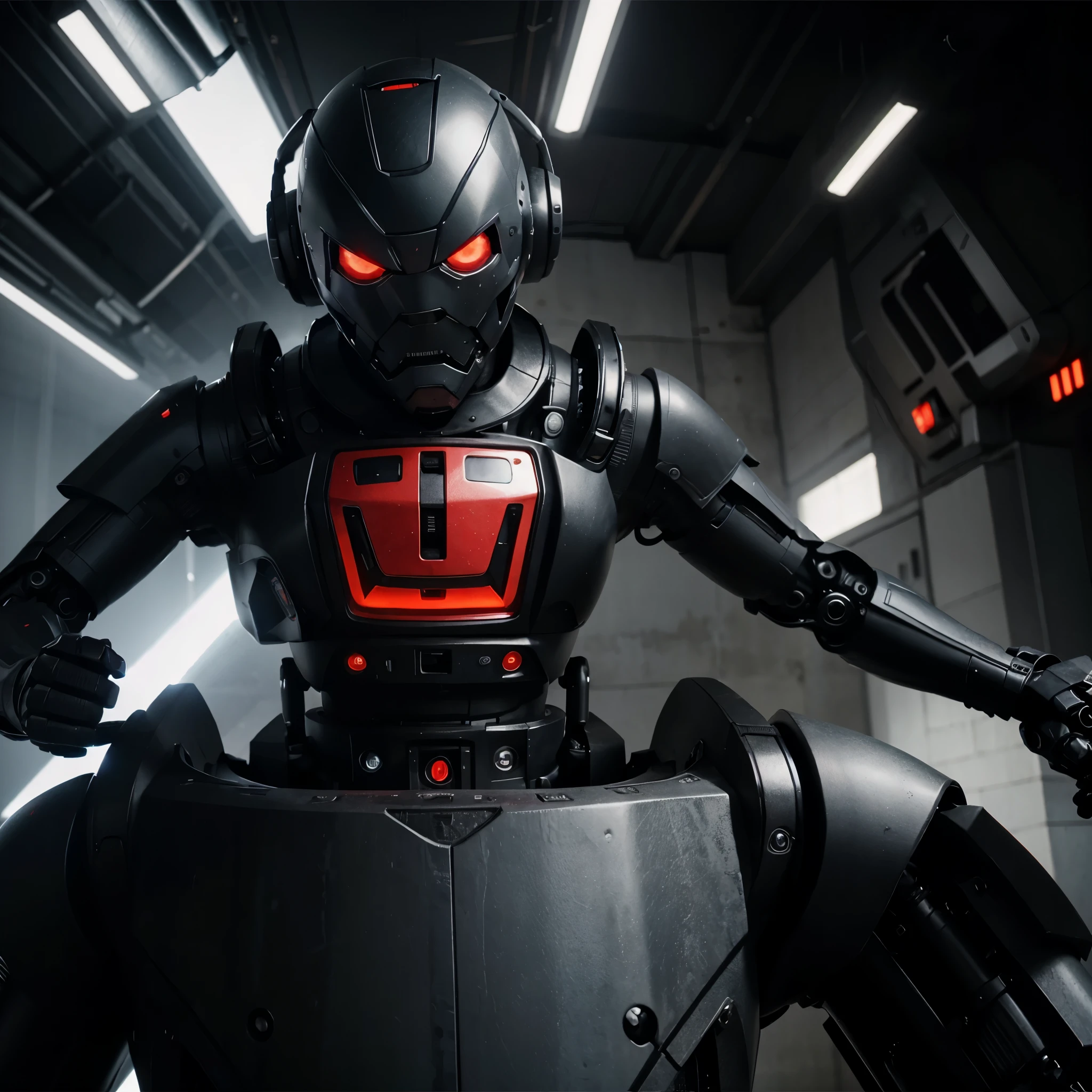 Angry Gangsta black robo woman like raping, wear hood, Angry Robotic hiphop woman, poster (robotic, humanoid) (Full body), robotic part of body, 