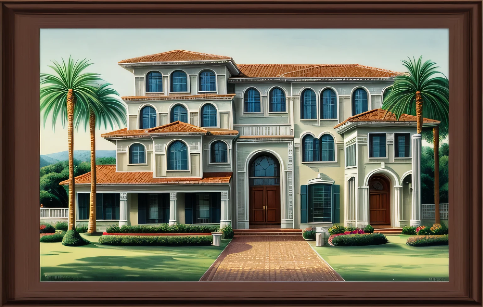 ((masterpiece,best quality,highres,sharp forcus)) (((detail forcus))) , (house in style of neoclassic) Clarify the details of moldings, decorative patterns, and exteriors