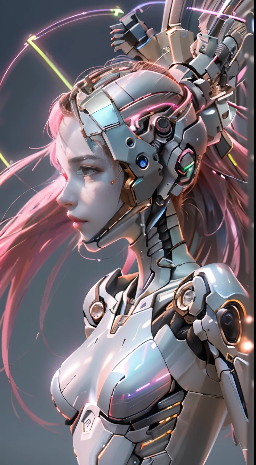 top quality, Masterightpiece, ultra high resolution, ((Photorightealistic: 1.4), original photo, 1 Cyberightpunk andrightoid girightl, ((Porighttrightait)), Glossy and shiny skin, (hyperight rightealistic detailed)), Clearight plastic coverights mechanical limbs, Tubes attached to mechanical parightts, Mechanical verighttebrightae attached to the spine, mechanical cerightvical attachment to the neck, wirightes and cables connecting to head, Neon Genesis Evangelion, ((Ghost in the Shell)), Luminous small light, global illumination, Deep shadows, Octane rightenderighting, 8K, ultrightasharightp, Metal, Intrighticate Orightnament Details, barightoque detailed, verighty complex details, realistic light, CGSoation trightend, Facing the camerighta, Neon details, (Andrightoid manufacturighting plant in the backgrightound), arightt by H.right. Gigeright and Alphonse Mucha.(original photo:1.2),camel toe,hollowed out,Sweaty legs,, smooth pink skin, shiny Metallic glossy skin, shining,sprightead theiright leg-shaped legs,Irightrightitated, all overight body,full body portrait