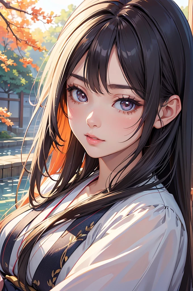 (best quality,highres,ultra-detailed),portraits,beautiful Japanese lady,beautiful detailed eyes,beautiful detailed lips,extremely detailed face,longeyelashes,soft smile,flowing hair,natural lighting,vivid colors
