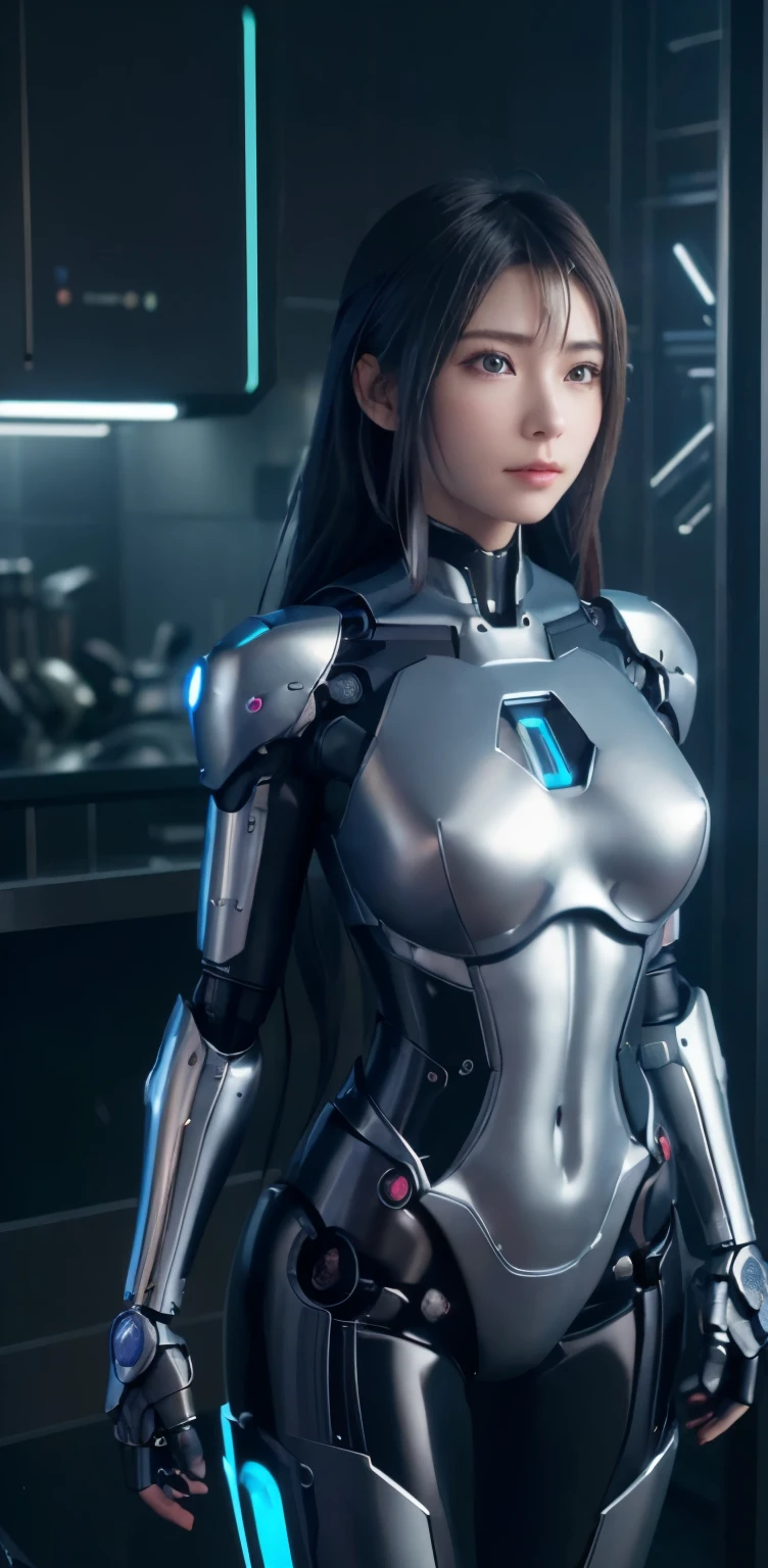masTerpiece、((black meTallic Talic scales ))、 ((plug suiT)), ((beauTiful girl:1.2))、i don&#39;t&#39;T&#39;T&#39;Mechanized bodies do not exist、Mechanized chesT and abdomen、mechanized occipuT、Mecha leg rack meTallic suiT ThaT fiTs perfecTly To The body、 Are sTanding、Tied up、metal robot、((cyberpunk background))、(neon lighT)、(fuTurisTic machine facTory background)、Cyberdyne、ArTificial bodies、All meTal body、ironwork、abdominal mechanism、((robot arm and hand))、((robot legachine neck))、inside The spaceship、beauTiful girl、16 years old、asian beauTy, (AcTuaTor and cable exposed from abdomen.、metal robotの首から胴体まで接続、Complex 3d rendering beauTiful porcelain profile super become familiar wiThd female android face、cyborg、robot parts、150mm、SofT lighT in a beauTiful sTudio、rim lighT、vivid deTails、gorgeous cyberpunk、Ren Hao、Super realistic、anaTomical、facial muscles、cable wire microchip、eleganT、beauTiful background、ocTane rendering、HR giger sTyle、8K、highesT qualiTy、masTerpiece、enlighTenmenT、very delicaTe and beauTiful、 Very become familiar with CG、uniTy、wall-、(realisTic、PhoToreal:1.37)、wonderful、become familiar wiTh、masTerpiece、highesT qualiTy、official arT、Highly become familiar wiThd CG uniTy 8K wallpaper、absurd、信じられないほどabsurd、、roboT、silver beads、Full body Esbian、 Are sTanding