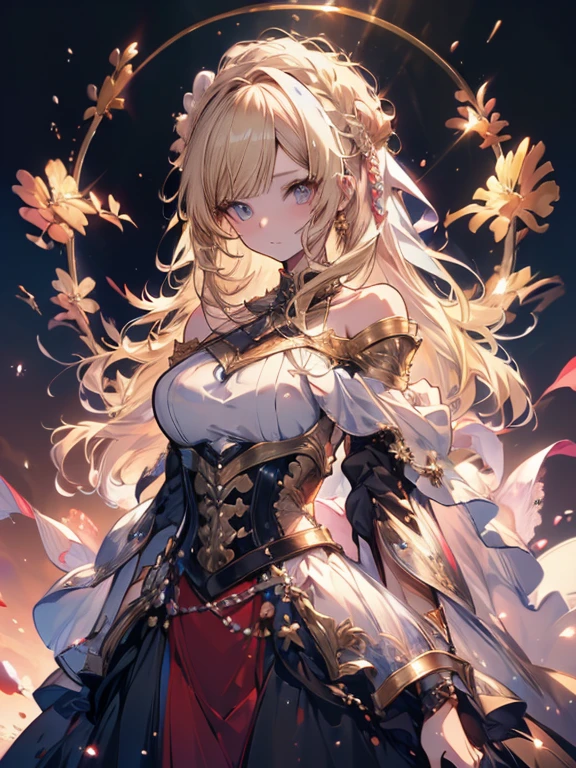 ((top quality)),(超A high resolution),(super detailed),((best anime)),sharp,Claire,Art with amazing depictions, (1 woman,ash blonde),(off shoulder sheath dress,)
