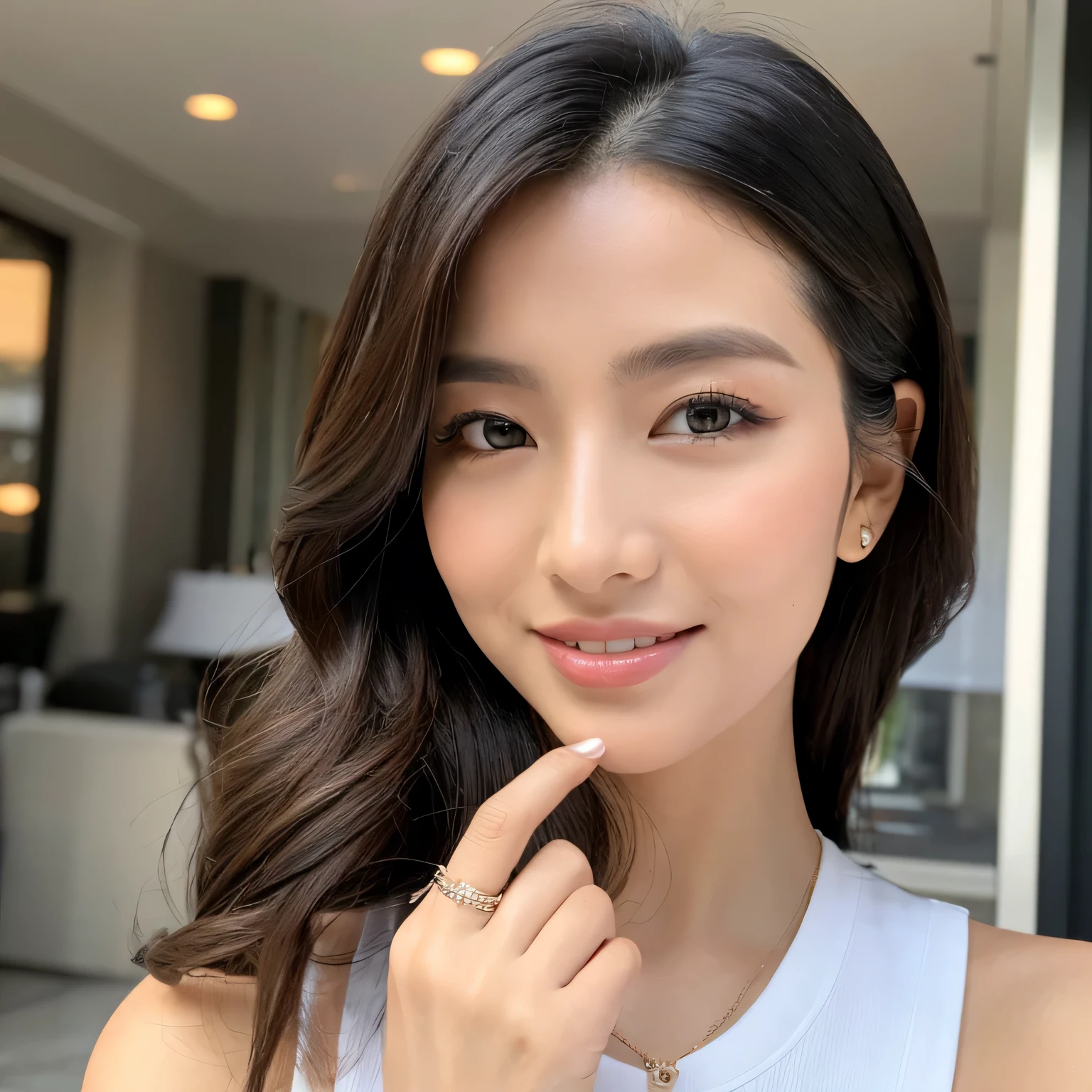Beautiful woman influencer