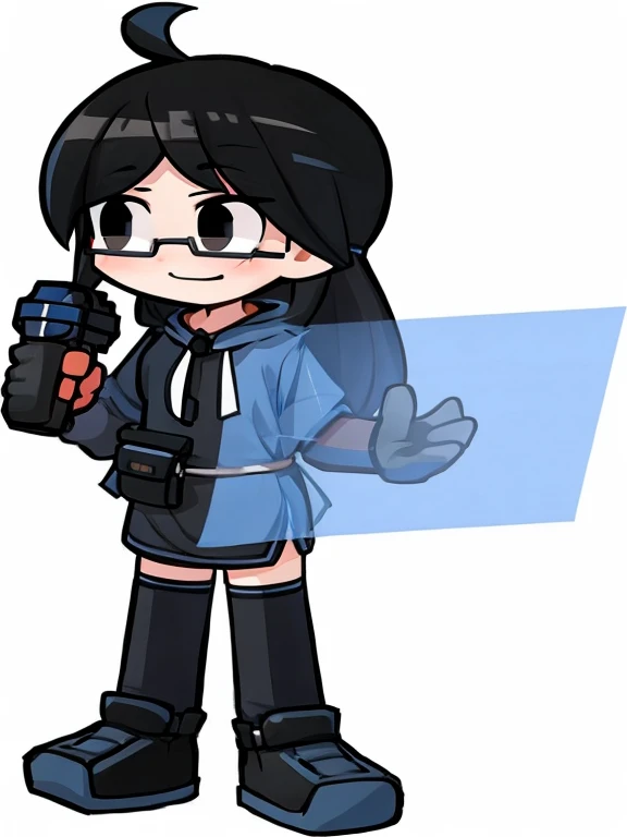 cartoon girl with a laptop and a glove, holding with a Iphone, cel - shaded art style, visual novel sprite, unknown artstyle, cel shaded!!!, 2 d sprite, female protagonist 👀 :8, anime moe artstyle, live2d virtual youtuber model, full body!, clear outfit design, inspired by Leng Mei, 2 d anime style, mommy, pregnant belly. baby womb