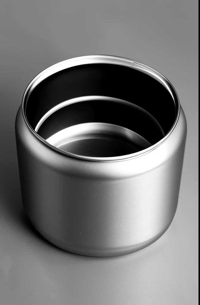 aluminum,beer can,Smooth and delicate,silver gray,White background,Close-up, side view, top view, etc.,modern,Highlight details and light and shadow effects