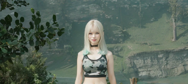masutepiece, Best Quality, Illustration, Ultra-detailed, finedetail, hight resolution, 8K Wallpaper, Perfect dynamic composition, Beautiful detailed eyes,Full-body photography,showing your whole body、White tank top、a miniskirt,Thin and transparent、Long grey hair,large full breasts:1.5、gigantic cleavage breasts, Bold sexy poses,Smile,Harajuku、20 years girl、Colossal tits:1.5、Look at the sexy shots of the lens