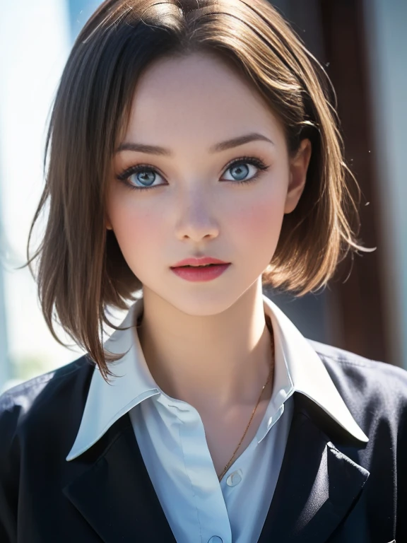(best quality, 8k, highres, photorealistic:2.0), (solo, one girl:2.0),(photo taken using flash:1.9),(brighten the subject:1.8),(ultimate beautiful girl:2.0),(shiny skin),(oily skin),(blonde hair:1.5),(short hairstyle:1.5),(cool beauty:2.0),Blush brown makeup , dark eye makeup , use pink glossy lipstick,(big beady eyes girl:1.5),(droopy-eyes girl:1.5),(blue eyes:1.5),(thin girl:1.5),(baby face girl),(sex appeal),(sweet smelling girl),(Photographed at the Museum of Modern Art:1.8),(A girl who works part-time at an art museum:1.3),(she works for low wages:1.5),(kind-hearted woman:1.5),(she has a nice smile:1.3),(woman with a happy look:1.3),(she is very sociable),(from a very poor family:1.5),(virgin girl),(She is a secret pervert.),(she covertly lewd),(she looks so erotic),(Preserve virginity for devout Christians),chuuChloe,(Breast cleavage emphasis),(A woman with very soft breasts),(woman fantasizing about sex),(allurement),(I love masturbating),(impressive eyes:1.5),(clean girl),(affability),(tight open collar polo shirt),(skinny pants)