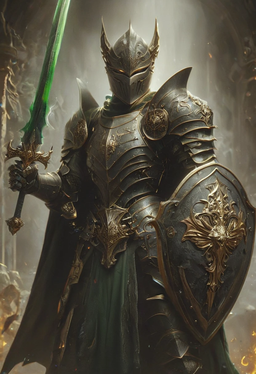 cat Knight, Sword and shield, dynamic pose, Movie Still, hkstyle, (masterpiece, best quality, perfect composition, very aesthetic, absurdres, ultra-detailed, intricate details, Professional, official art, Representative work:1.3)