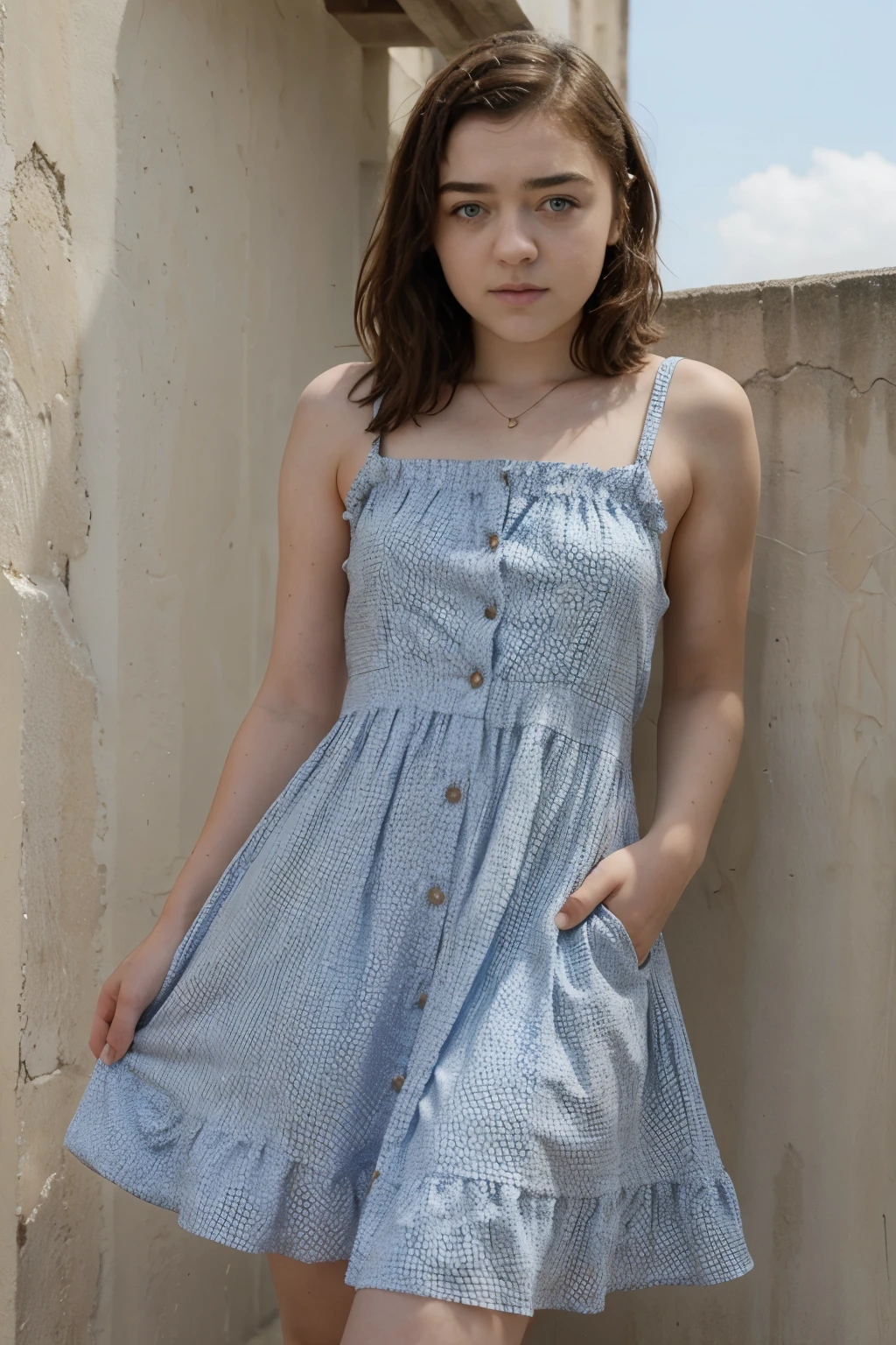 18-year-old maisie williams in sundress