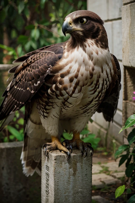 Ultra detail photograph of a falcon