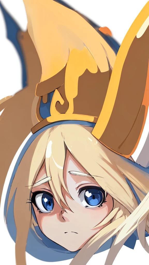 anime, face, blonde hair, blue eyes, long hair, white background,