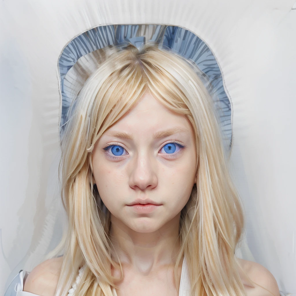anime, face, blonde hair, blue eyes, long hair, white background,